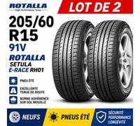 LOT DE 2 PNEUS ÉTÉ 205/60 R15 91V ROTALLA SETULA E-RACE RH01 NEUFS ☀️
