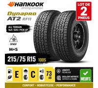 Lot de 2 Pneus HANKOOK Dynapro AT2 RF11 215/75 R15 100S 4x4 SUV All Terrain Neuf
