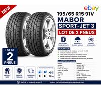 LOT DE 2 PNEUS MABOR SPORT-JET 3 195/65 R15 91V - MARQUE DU GROUPE CONTINENTAL