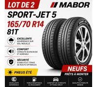 LOT DE 2 PNEUS MABOR SPORT-JET 5 165/70 R14 81T -MARQUE DU GROUPE CONTINENTAL