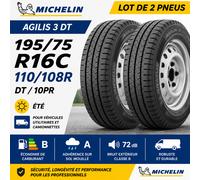 Lot de 2 Pneus MICHELIN Agilis 3 195/75 R16C 110/108R DT 10PR Utilitaire Neufs