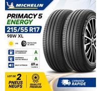 Lot de 2 Pneus MICHELIN Primacy 5 Energy 215/55 R17 98W XL Été Neufs Premium