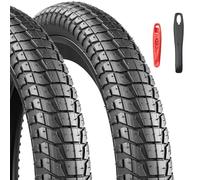 Lot de 2 pneus pliables de 20 pouces 20 x 1,95/2.1/2,25 avec gaine compatible 50/53/57-406 pour VTT / BMX 20"