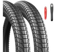 Lot de 2 pneus pliables de 20 pouces 20 x 1,95/2.1/2.25 - Compatible avec 50/53/57-406 - Pour kidsbike / VTT / BMX (noir, 20 x 2,1)