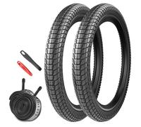 Lot de 2 pneus pliables de 20 pouces 20 x 1,95/2.1/2.25 - Compatible avec 50/53/57-406 - Pour VTT / BMX 20" (2 pneus + 2 chambres à air, 20 x 2,25)