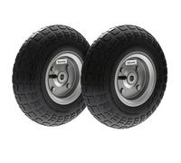 Outsunny Roues de remplacement 255 mm caoutchouc Ø16 mm – Lot de 2 pour chariot/brouette/diable