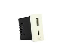 Lot de 2 PNI USB UB30, USB-A USB-C, 12 V/9 V/5 V, max. 20 W, modulaire, pointe F 1/2, montaj incorporat