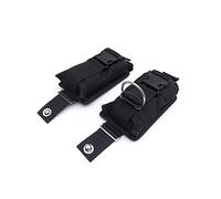 Lot de 2 poches de ceinture de plongée en nylon 1680D avec boucle à dégagement Noir 22,5 x 15 x 5 cm