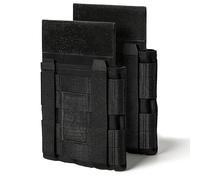 Lot de 2 Poches Latérales Molle, Porte-plaques de Protection pour Gilet Tactique, Pochette Latérale Ajustable pour Équipement Outdoor(Black)