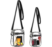 Lot de 2 poches transparentes avec sangles avant et réglables approuvées par le stade pour concerts, festivals, événements sportifs, voyages, hommes et femmes