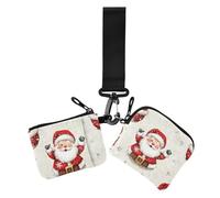 Lot de 2 pochettes à monnaie haute résolution pour femme avec poche zippée pour un usage quotidien Motif Père Noël, santa clause haute résolution, 1 size, Décontracté