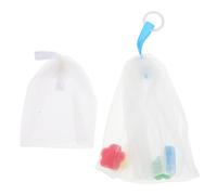 Lot de 2 pochettes à savon portables pour savon exfoliant en maille avec cordon de serrage pour le nettoyage du visage