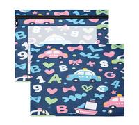 Lot de 2 pochettes de classement A4 avec motifs de contes de fées de dessin animé - 31 x 24 cm - Étanche - En polyester - Pour la rentrée scolaire, le bureau, la maison