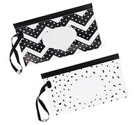 Lot de 2 pochettes de lingettes humides pour bébé - Réutilisables et rechargeables - Pour le transport des lingettes humides pour bébé