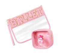 Lot de 2 pochettes de maquillage en PVC robuste avec fermeture éclair et dragonne pour un usage quotidien et le rangement de voyage, a