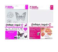 Lot de 2 pochettes de Plastique Dingue : Kit Bijoux Blumie + Kit de 7 feuilles Transparentes