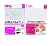 Lot de 2 pochettes de Plastique Dingue : Kit Transports Blumie + Kit de 7 feuilles de Plastique Dingue Transparent