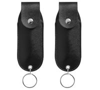Lot de 2 pochettes de pulvérisation de poivre en cuir PU - Étui de protection à rabat sur le dessus de la cuisse - Mini pochette de protection portable en cuir pour femme