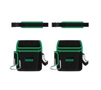 Lot de 2 pochettes de rangement en nylon résistant à l'abrasion avec doublure imperméable pour les travailleurs de la construction, multi-compartiments