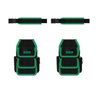 Lot de 2 pochettes de rangement en nylon résistant à l'abrasion avec doublure imperméable pour les travailleurs de la construction, multi-compartiments