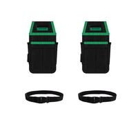 Lot de 2 pochettes de rangement en nylon résistant à l'abrasion avec doublure imperméable pour les travailleurs de la construction, multi-compartiments