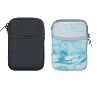 Lot de 2 pochettes de rangement pour disque dur externe de 2,5" - Étanche et résistant aux chocs - Pour la maison, le bureau et les déplacements - Étanche à la poussière - Noir et vert marbré