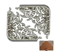 Lot de 2 pochettes décoratives en métal pour bords de livres anciens, couvertures triangulaires pour cahier,