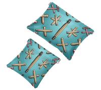 Lot de 2 pochettes en éclats d'obus pour sac à main, croix de Pâques Sainte-1123, trousse de maquillage étanche, pochette portable pour femme, Multicolore 10., A：7.1x5.8in/18x14.8cm，B:4.7x4.5in