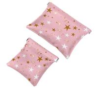 Lot de 2 pochettes en éclats d'obus pour sac à main, étoiles esthétiques et lune - 1057 - Trousse de maquillage étanche, pochette portable pour femme, Multicolore 03, A：7.1x5.8in/18x14.8cm，B:4.7x4.5in