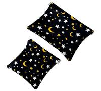 Lot de 2 pochettes en éclats d'obus pour sac à main, étoiles esthétiques et lune-1090, trousse de maquillage étanche, pochette portable pour femme, Multicolore 05, A：7.1x5.8in/18x14.8cm，B:4.7x4.5in
