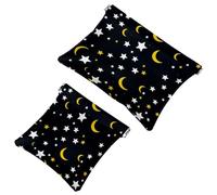 Lot de 2 pochettes en éclats d'obus pour sac à main, étoiles esthétiques et lune-1090, trousse de maquillage étanche, pochette portable pour femme, Multicolore 06, A：7.1x5.8in/18x14.8cm，B:4.7x4.5in