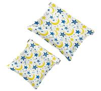 Lot de 2 pochettes en éclats d'obus pour sac à main, étoiles et lune - 958 - Trousse de maquillage étanche, pochette portable pour femme, Multicolore 06, A：7.1x5.8in/18x14.8cm，B:4.7x4.5in/12x11.5cm