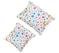 Lot de 2 pochettes en éclats d'obus pour sac à main, étoiles et lune - 958 - Trousse de maquillage étanche, pochette portable pour femme, Multicolore 08, A：7.1x5.8in/18x14.8cm，B:4.7x4.5in/12x11.5cm