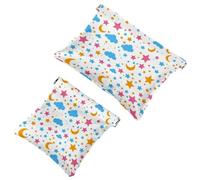 Lot de 2 pochettes en éclats d'obus pour sac à main, étoiles et lune - 958 - Trousse de maquillage étanche, pochette portable pour femme, Multicolore 09, A：7.1x5.8in/18x14.8cm，B:4.7x4.5in/12x11.5cm