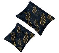 Lot de 2 pochettes en éclats d'obus pour sac à main, feuilles colorées, trousse de maquillage étanche, pochette portable pour femme, Multicolore 08, A:7.1x5.8in/18x14.8cm,B:4.7x4.5in/12x11.5cm