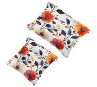 Lot de 2 pochettes en éclats d'obus pour sac à main, fleurs esthétiques colorées, trousse de maquillage étanche, pochette portable pour femme, Multicolore 09, A:7.1x5.8in/18x14.8cm,B:4.7x4.5in