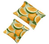 Lot de 2 pochettes en éclats d'obus pour sac à main, Sweet Hami Melon-1486, trousse de maquillage étanche, pochette portable pour femme, Multicolore 07, A：7.1x5.8in/18x14.8cm，B:4.7x4.5in/12x11.5cm