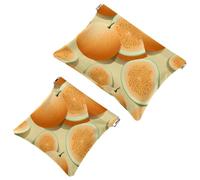 Lot de 2 pochettes en éclats d'obus pour sac à main, Sweet Hami Melon-1486, trousse de maquillage étanche, pochette portable pour femme, Multicolore 09, A：7.1x5.8in/18x14.8cm，B:4.7x4.5in/12x11.5cm