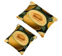 Lot de 2 pochettes en éclats d'obus pour sac à main, Sweet Hami Melon-1486, trousse de maquillage étanche, pochette portable pour femme, Multicolore 05, A：7.1x5.8in/18x14.8cm，B:4.7x4.5in/12x11.5cm