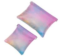 Lot de 2 pochettes en éclats d'obus pour sac à main, teinture sur nœuds Art-1816, trousse de maquillage étanche, pochette portable pour femmes cadeaux, Multicolore 07, A：7.1x5.8in/18x14.8cm，B