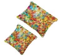 Lot de 2 pochettes en éclats d'obus pour sac à main, teinture sur nœuds Art-1816, trousse de maquillage étanche, pochette portable pour femmes cadeaux, Multicolore 06, A：7.1x5.8in/18x14.8cm，B