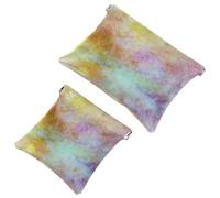 Lot de 2 pochettes en éclats d'obus pour sac à main, teinture sur nœuds Art-1816, trousse de maquillage étanche, pochette portable pour femmes cadeaux, Multicolore 02, A：7.1x5.8in/18x14.8cm，B