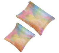 Lot de 2 pochettes en éclats d'obus pour sac à main, teinture sur nœuds Art-1816, trousse de maquillage étanche, pochette portable pour femmes cadeaux, Multicolore 04, A：7.1x5.8in/18x14.8cm，B