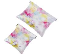 Lot de 2 pochettes en éclats d'obus pour sac à main, teinture sur nœuds Art-265, trousse de maquillage étanche, pochette portable pour femme, Multicolore 09, A:7.1x5.8in/18x14.8cm,B:4.7x4.5in
