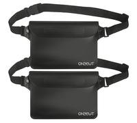 Lot de 2 pochettes étanches IPX8 pour écran tactile avec sangle de taille réglable pour garder le téléphone et les objets de valeur au sec pour la natation, le kayak, le bateau, la pêche, la plage, la