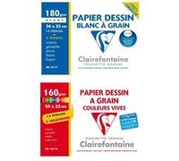 Clairefontaine – Pochette dessin 196778AMZC – Lot de 2, 15 f. (12+3), 24x32 cm, 180g/160g