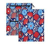 Lot de 2 pochettes pour classeur à 3 anneaux avec fermeture éclair Rouge | Pochette à crayons de couleurs assorties avec fenêtre transparente pour ranger les fournitures scolaires des étudiants et des