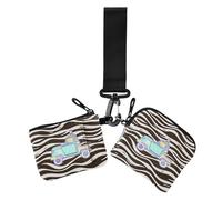 Lot de 2 pochettes pour pièces de monnaie et cartes avec porte-clés pour femme Motif vague de dessin animé Kaki, Motif vague dessin animé voiture kaki, 1 size, Décontracté
