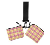 Lot de 2 pochettes rétro pour pièces de monnaie et cartes Orange Peach avec fermeture éclair pour un usage quotidien