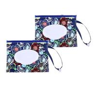 Lot de 2 pochettes réutilisables portables pour lingettes de voyage, avec fermeture éclair et ouverture ovale